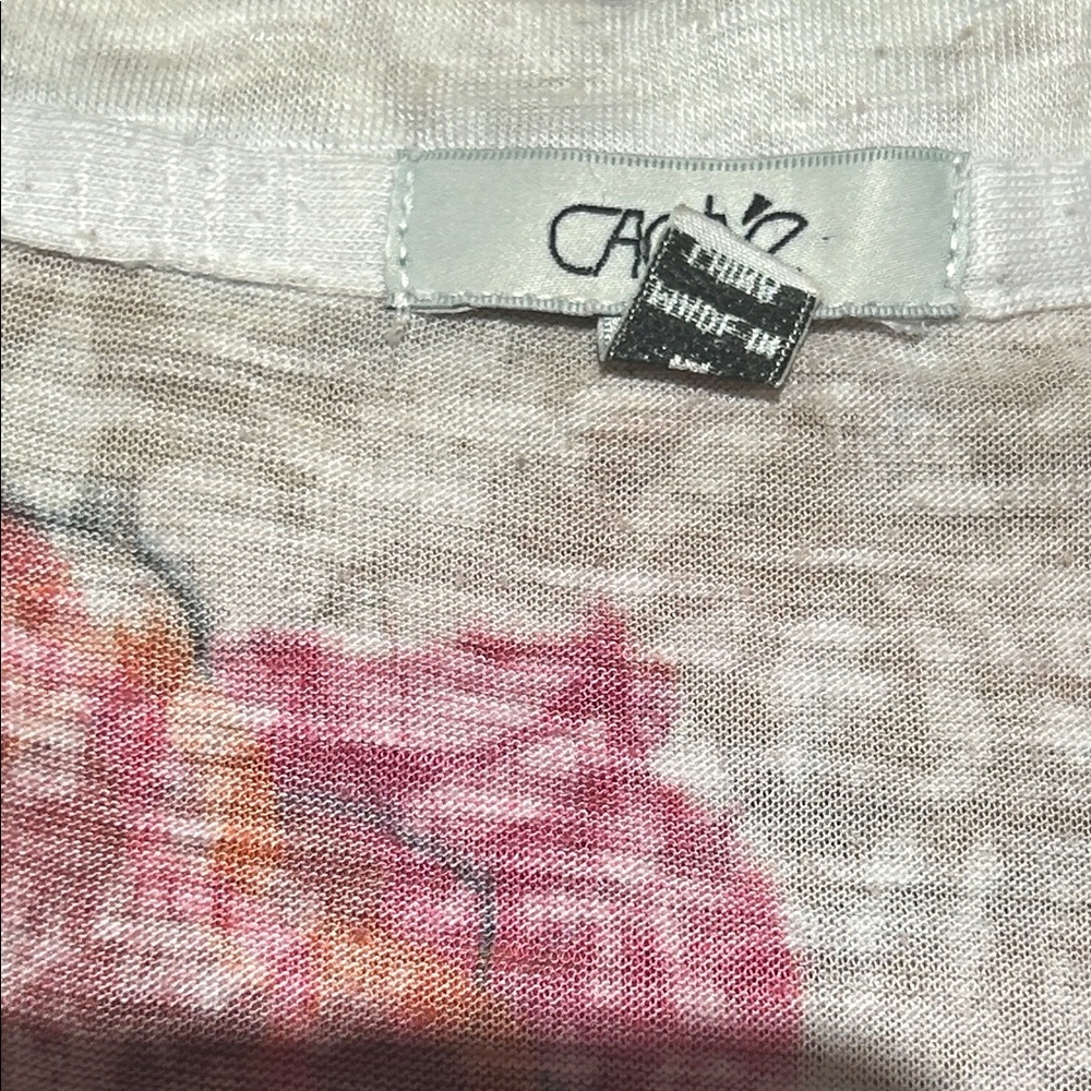 Cache Red and Yellow Floral Short Sleeve Tee - Picture 2 of 4